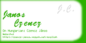 janos czencz business card