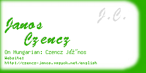 janos czencz business card